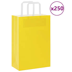 Papírové sáčky 250 ks s uchy žluté 21x11x31 cm - obrázek 1