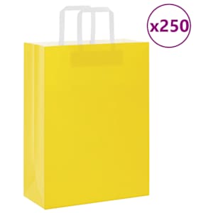 Papírové sáčky 250 ks s uchy žluté 26x12x35 cm - obrázek 1