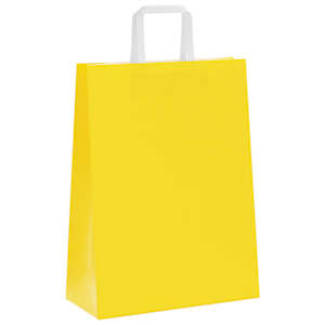 Papírové sáčky 250 ks s uchy žluté 26x12x35 cm - obrázek 5