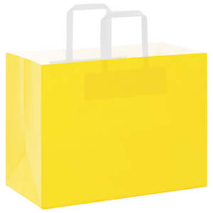 Papírové sáčky 250 ks s uchy žluté 32x17x25 cm - obrázek 3