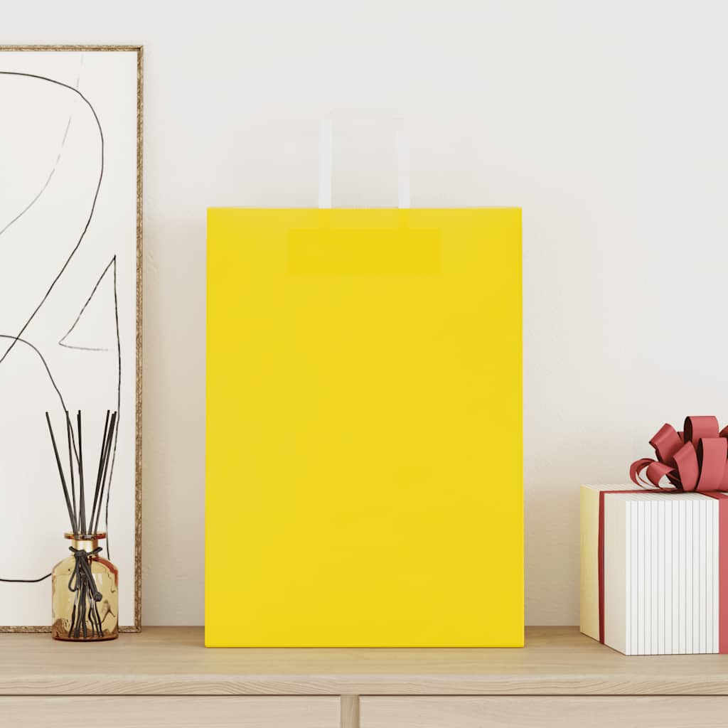 vidaXL Papieren zakken 250 st met hengsels 32x17x44 cm geel afbeelding