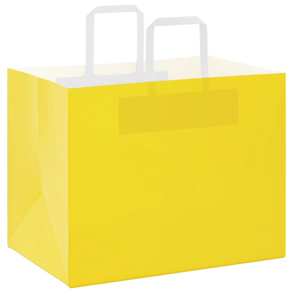 Thumbnail - vidaXL Papiertragetaschen 250 Stk. mit Henkeln Gelb 32x22x24 cm