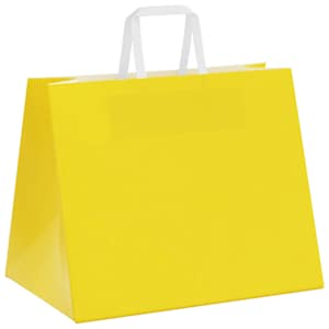 Papírové sáčky 250 ks s uchy žluté 32x22x24 cm - obrázek 5