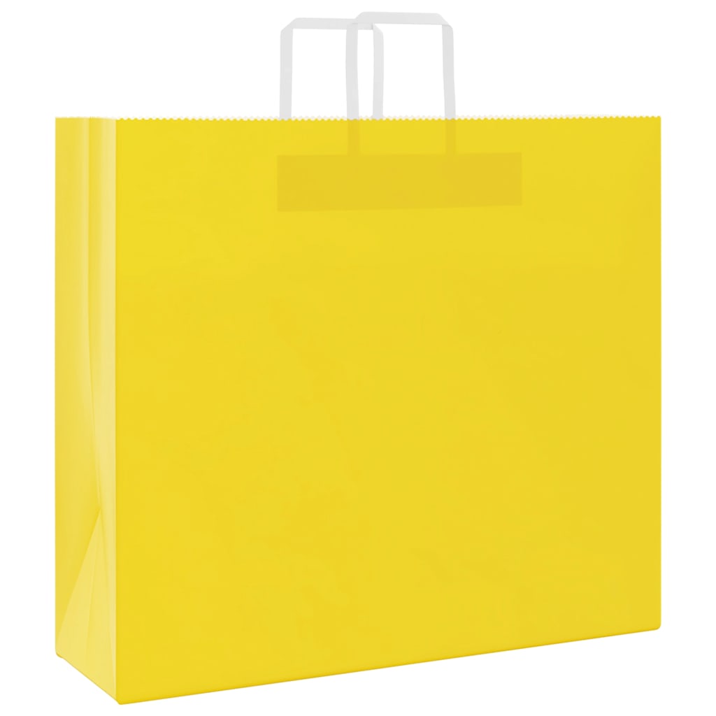 Thumbnail - vidaXL Papiertragetaschen 250 Stk. mit Henkeln Gelb 54x15x49 cm