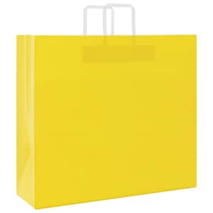 Papírové tašky 250 ks s uchy Žlutá 54x15x49 cm - obrázek 3