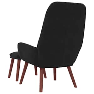 Relaxační křeslo s podnožkou černé samet - obrázek 7