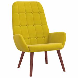 Relaxační křeslo s podnožkou žluté samet - obrázek 3