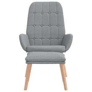 Relaxační křeslo s podnožkou světle šedé textil - obrázek 5