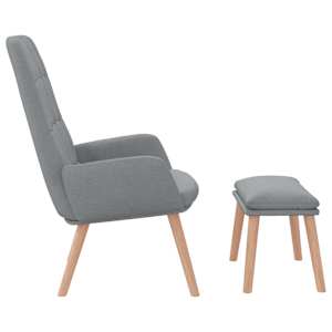 Relaxační křeslo s podnožkou světle šedé textil - obrázek 6