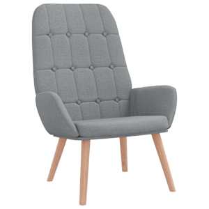 vidaXL Scaun de relaxare cu taburet, gri deschis, textil