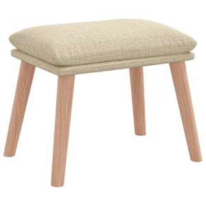 Relaxační křeslo s podnožkou krémové textil - obrázek 4