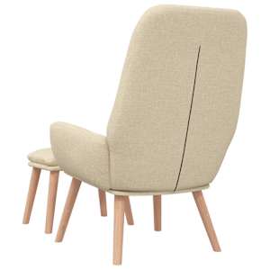 Relaxační křeslo s podnožkou krémové textil - obrázek 7