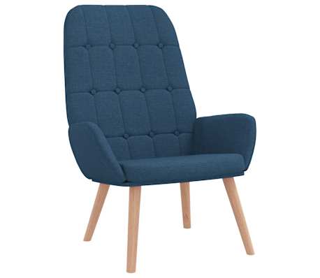 vidaXL Scaun de relaxare cu taburet, albastru, textil