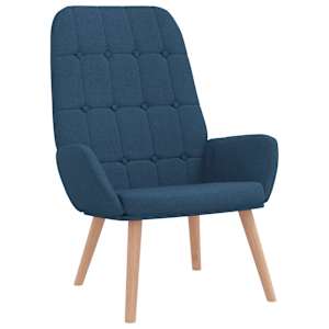 Relaxační křeslo s podnožkou modré textil - obrázek 3