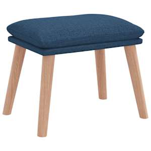 Relaxační křeslo s podnožkou modré textil - obrázek 4