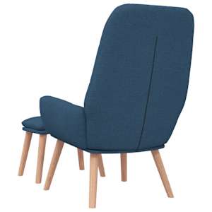 Relaxační křeslo s podnožkou modré textil - obrázek 7