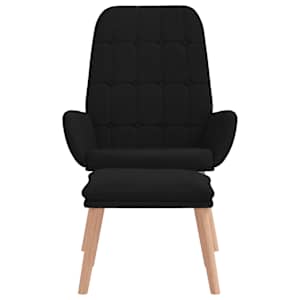 Relaxační křeslo s podnožkou černé textil - obrázek 5