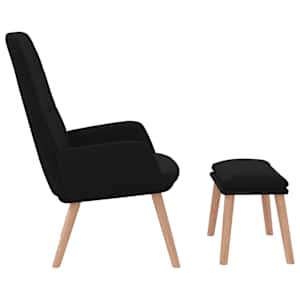 Relaxační křeslo s podnožkou černé textil - obrázek 6