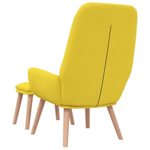 Relaxační křeslo s podnožkou světle žluté textil - obrázek 7