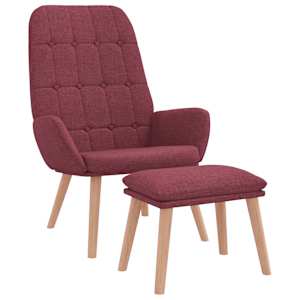 Relaxační křeslo s podnožkou vínové textil - obrázek 2