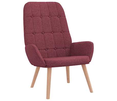 vidaXL Scaun de relaxare cu taburet, roșu vin, textil