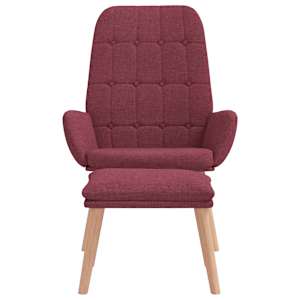 Relaxační křeslo s podnožkou vínové textil - obrázek 5