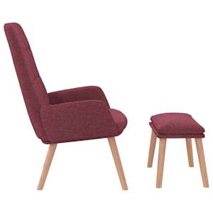 Relaxační křeslo s podnožkou vínové textil - obrázek 6