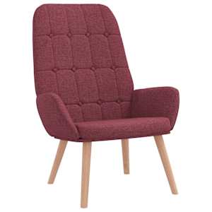 vidaXL Scaun de relaxare cu taburet, roșu vin, textil