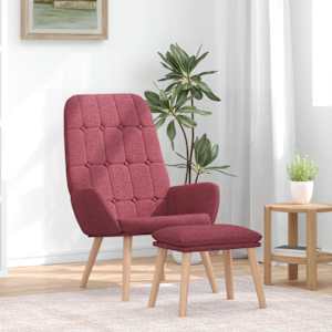 Relaxační křeslo s podnožkou vínové textil - obrázek 1
