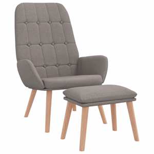 Relaxační křeslo s podnožkou taupe textil - obrázek 2