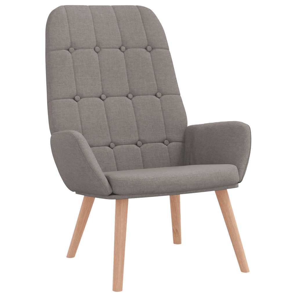 vidaXL Relaxstoel met voetenbank stof taupe afbeelding