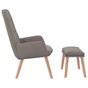 Relaxační křeslo s podnožkou taupe textil - obrázek 6