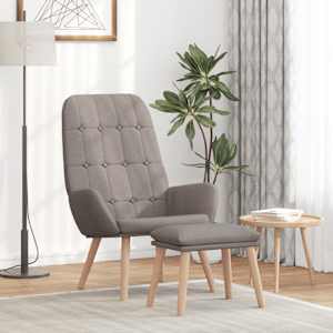 Relaxační křeslo s podnožkou taupe textil - obrázek 1