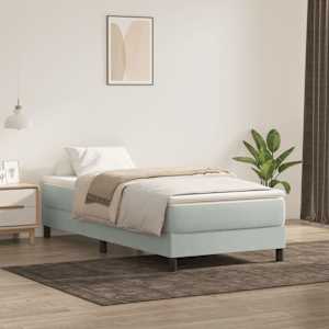 Postel Box Spring bez matrace Light Grey 80x210 cm Velvet - obrázek 4