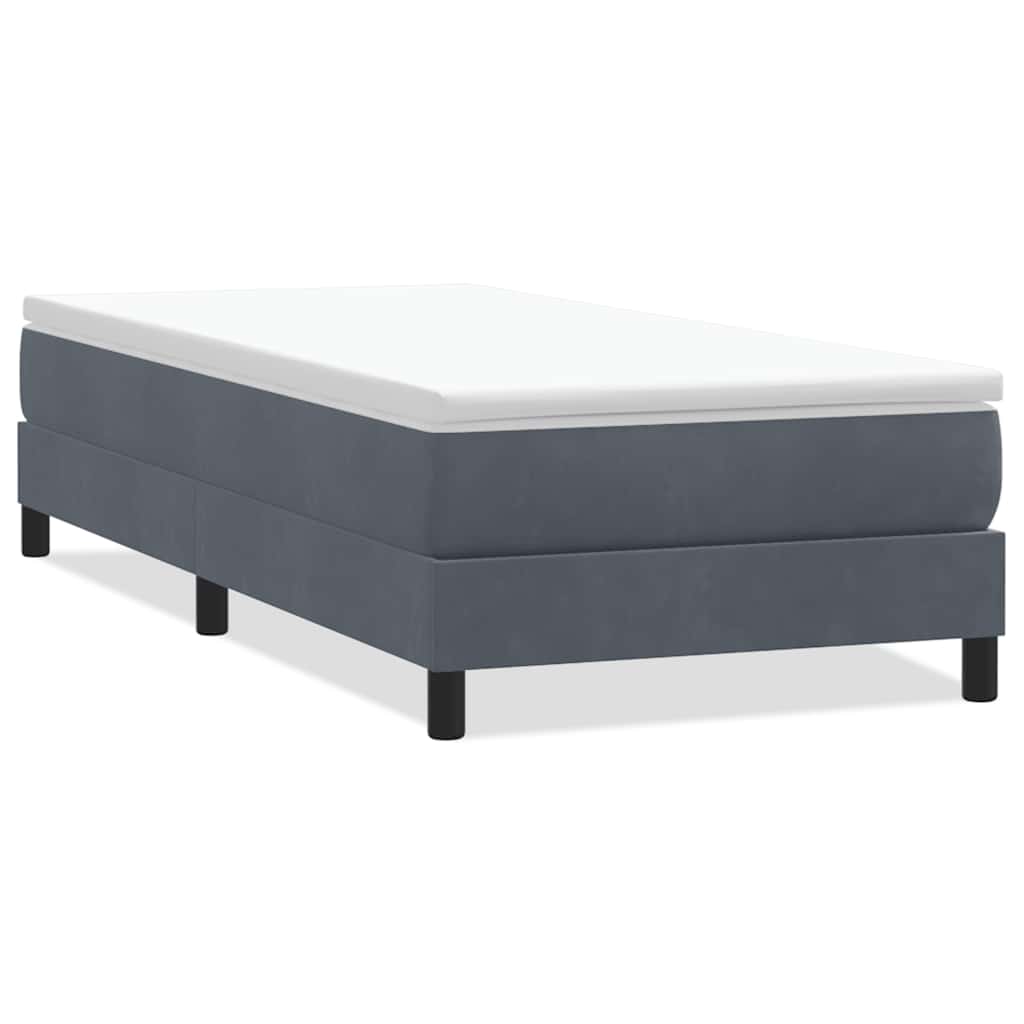 vidaXL Postel Box Spring bez matrace tmavě šedá 80x210 cm samet