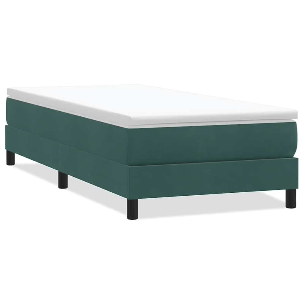 vidaXL Postel Box Spring bez matrace tmavě zelená 80x210 cm samet