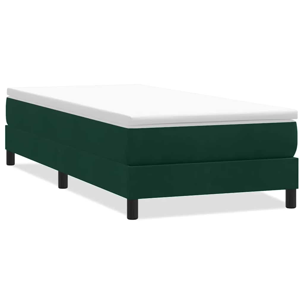 vidaXL Postel Box Spring bez matrace tmavě zelená 80x210 cm samet