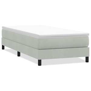 Postel Box Spring bez matrace světle šedá 90x210 cm samet - obrázek 2