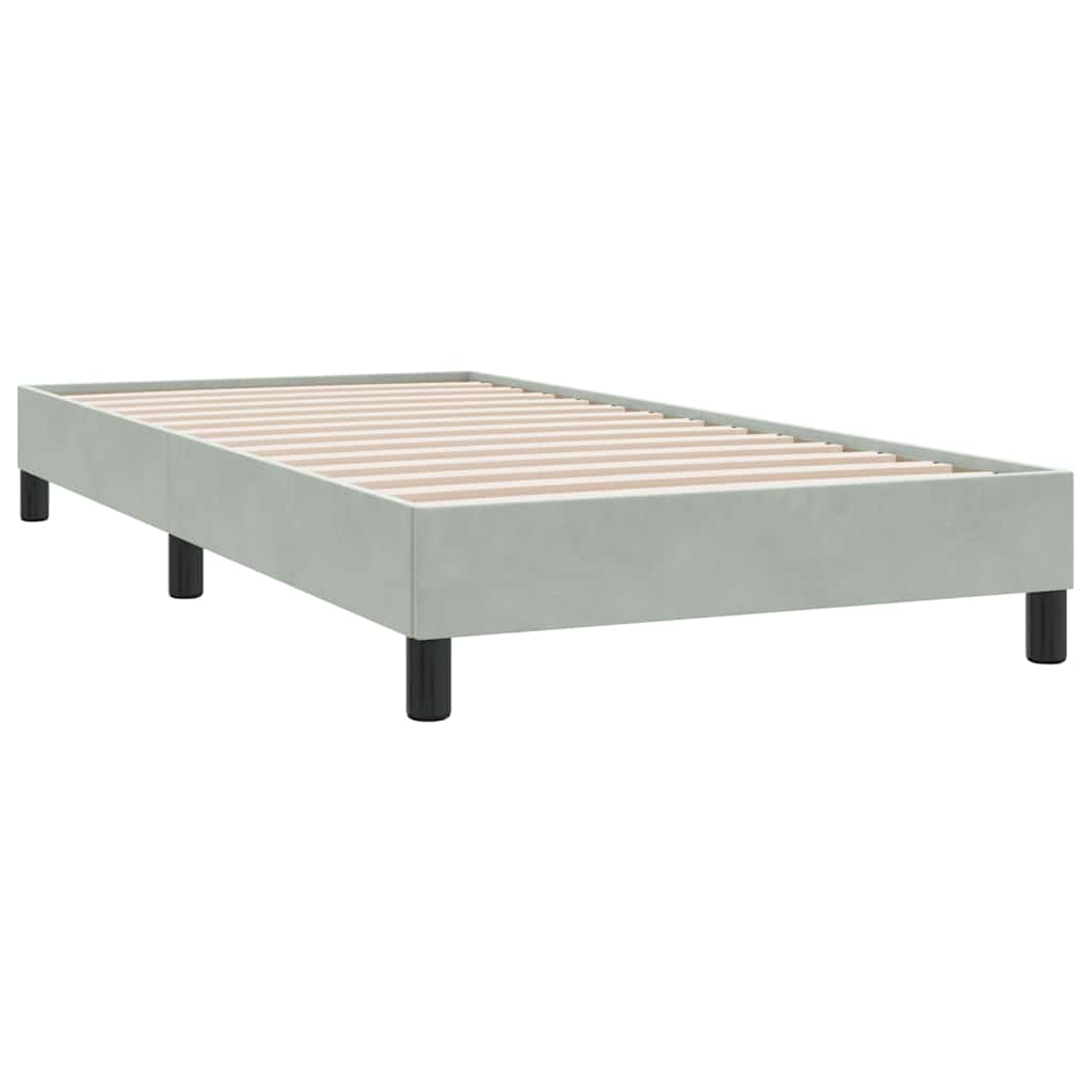 vidaXL Boxspring zonder matras fluweel lichtgrijs 90x210 cm afbeelding