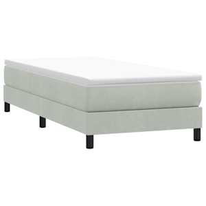 Postel Box Spring bez matrace světle šedá 90x210 cm samet - obrázek 1