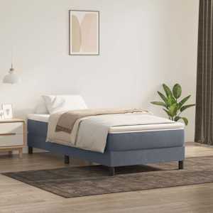 Postel Box Spring bez matrace tmavě šedá 90x210 cm samet - obrázek 4