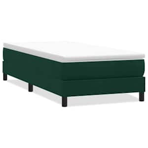 Postel Box Spring bez matrace tmavě zelená 90x210 cm samet - obrázek 2