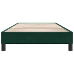 Postel Box Spring bez matrace tmavě zelená 90x210 cm samet - obrázek 5
