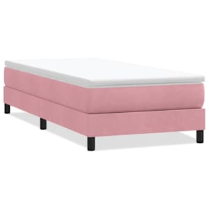 Postel Box Spring bez matrace růžová 90x210 cm samet - obrázek 2