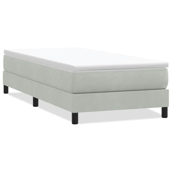 vidaXL Box Vedruvoodi ilma madratsita Helehall 100x210 cm Velvet