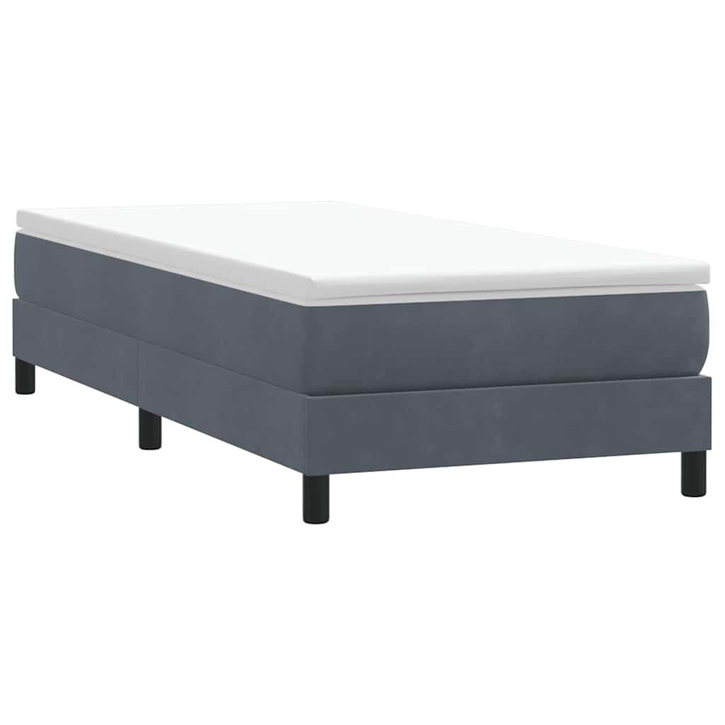 vidaXL Boxspringbett ohne Matratze Dunkelgrau 100x210 cm Samt