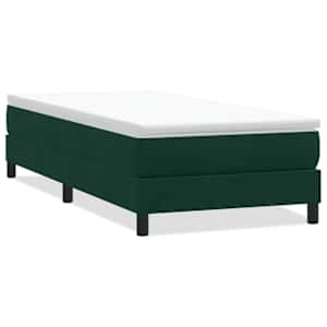 Postel Box Spring bez matrace tmavě zelená 100x210 cm samet - obrázek 2