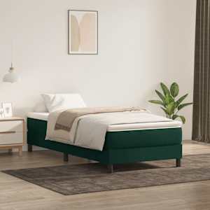 Postel Box Spring bez matrace tmavě zelená 100x210 cm samet - obrázek 4