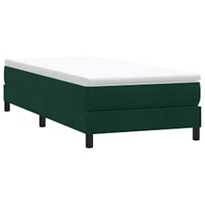 Postel Box Spring bez matrace tmavě zelená 100x210 cm samet - obrázek 1