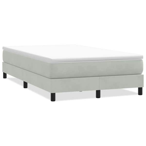 vidaXL Box Vedruvoodi ilma madratsita Helehall 120x210 cm Velvet